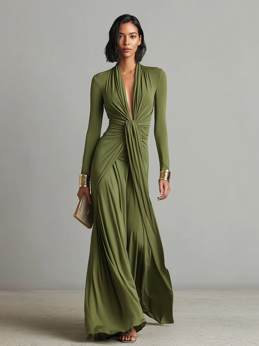Vestido Maxi Oliva Silky Stretchy