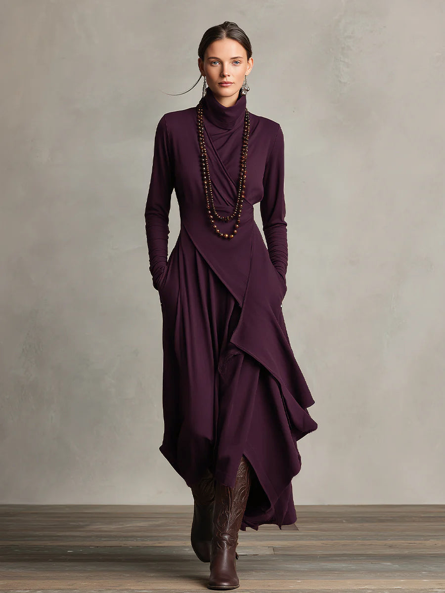 Vestido Maxi Morado Bohemio Algodón
