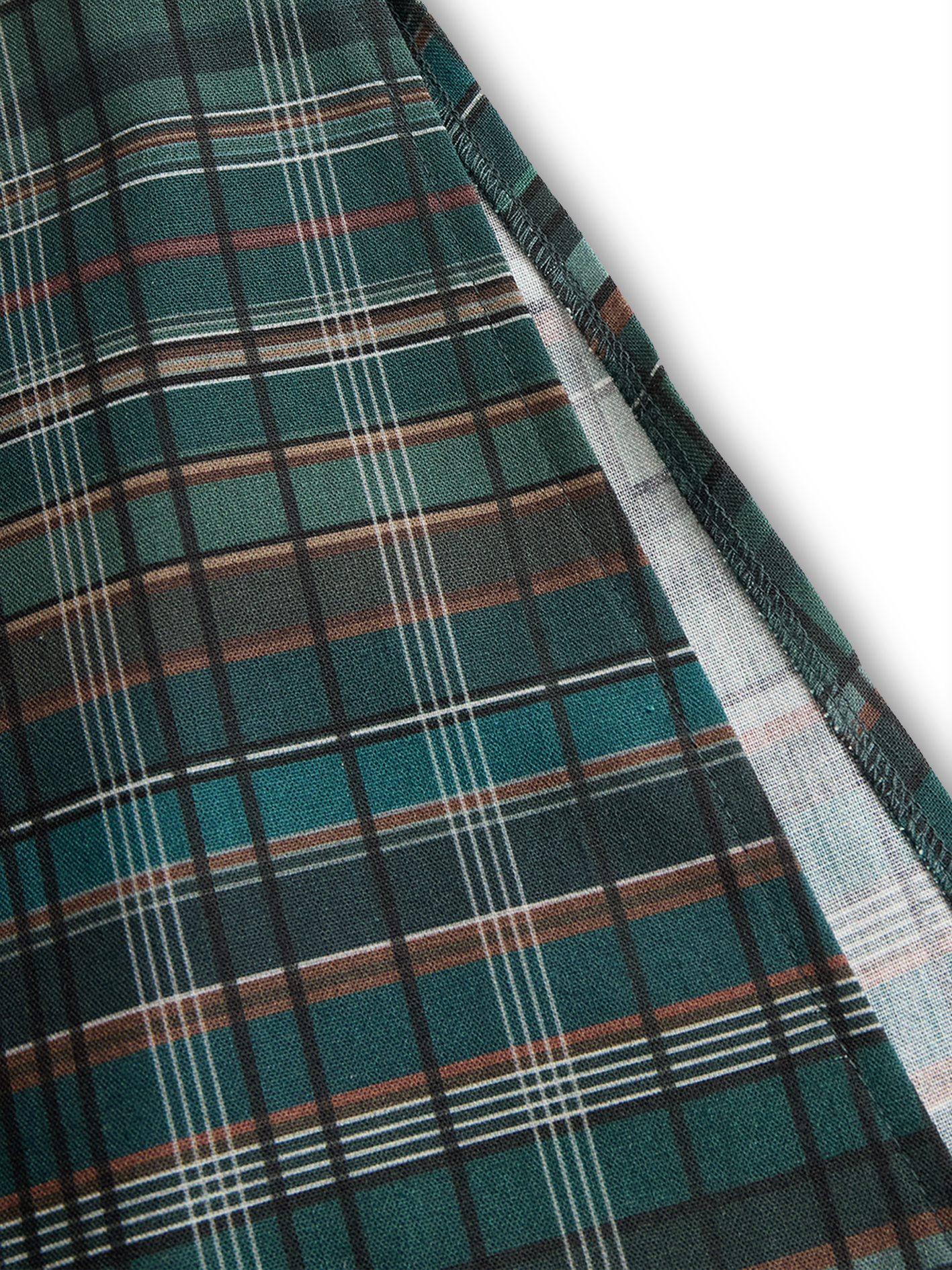 Vestido Maxi Cuadros Solapa Camisa
