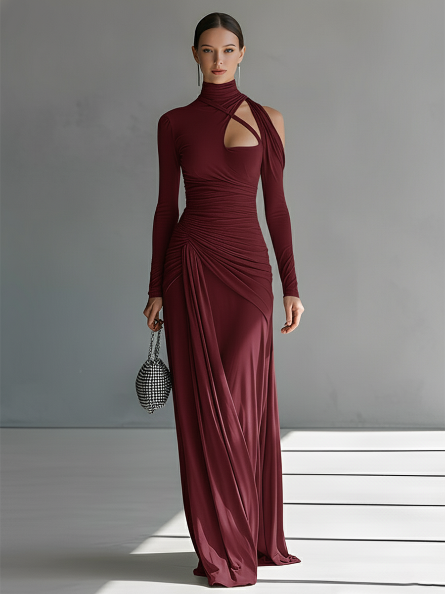 Vestido Maxi Gris Silky Elástico