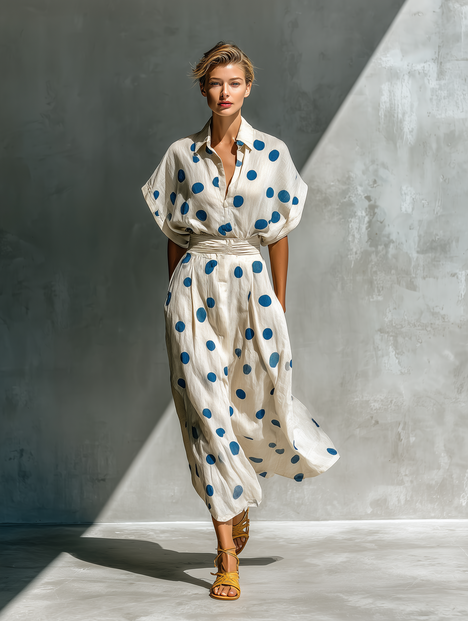 Vestido Camisero Blanco Roto Lino