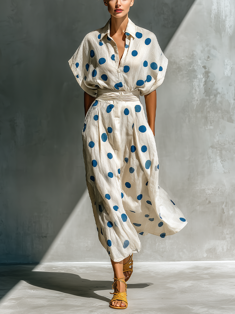 Vestido Camisero Blanco Roto Lino