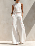 Conjunto Minimalista Lino Contraste-Stitched