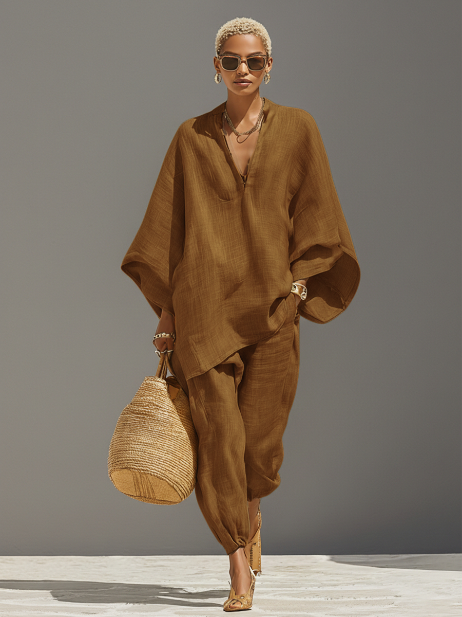 Conjunto Neutro Lino Asimétrico Hem