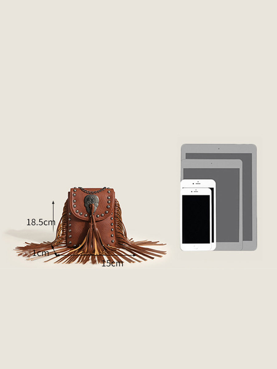 Bolso Vaquero Vaquero Estilo Borlas