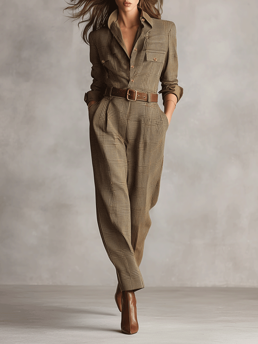 Mono Marrón Sofisticado Tweed Texturizado