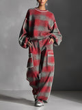 Conjunto Rojo Gris Cuadros Brushed
