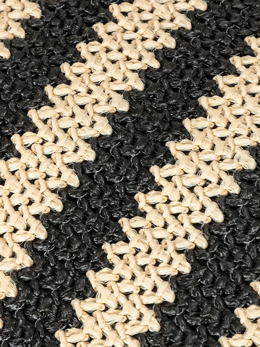 Bolso Contraste a Rayas Vintage Paja Hombro