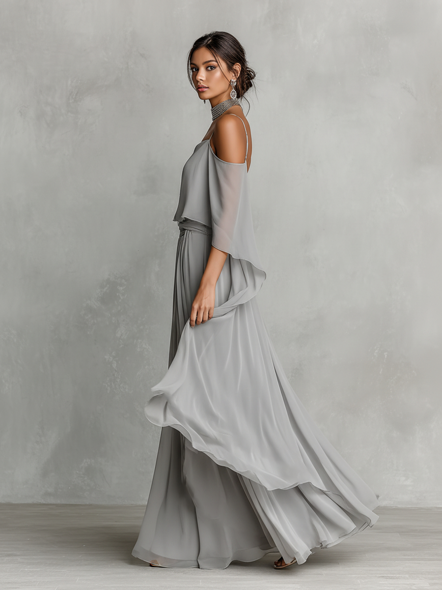 Conjunto Gris Detalles Silueta Contemporáneo