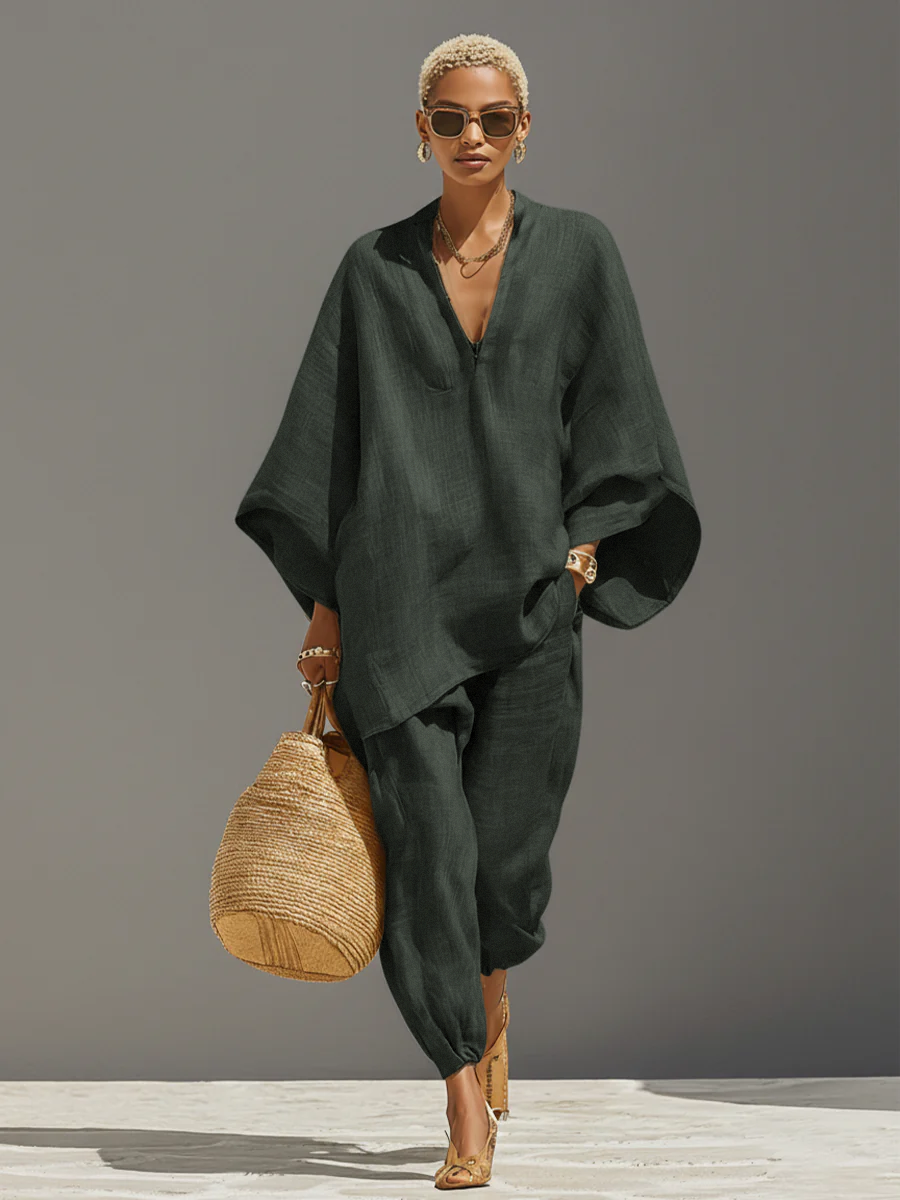 Conjunto Neutro Lino Asimétrico Hem