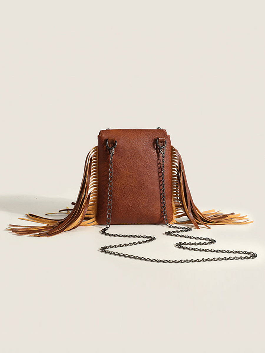 Bolso Vaquero Vaquero Estilo Borlas