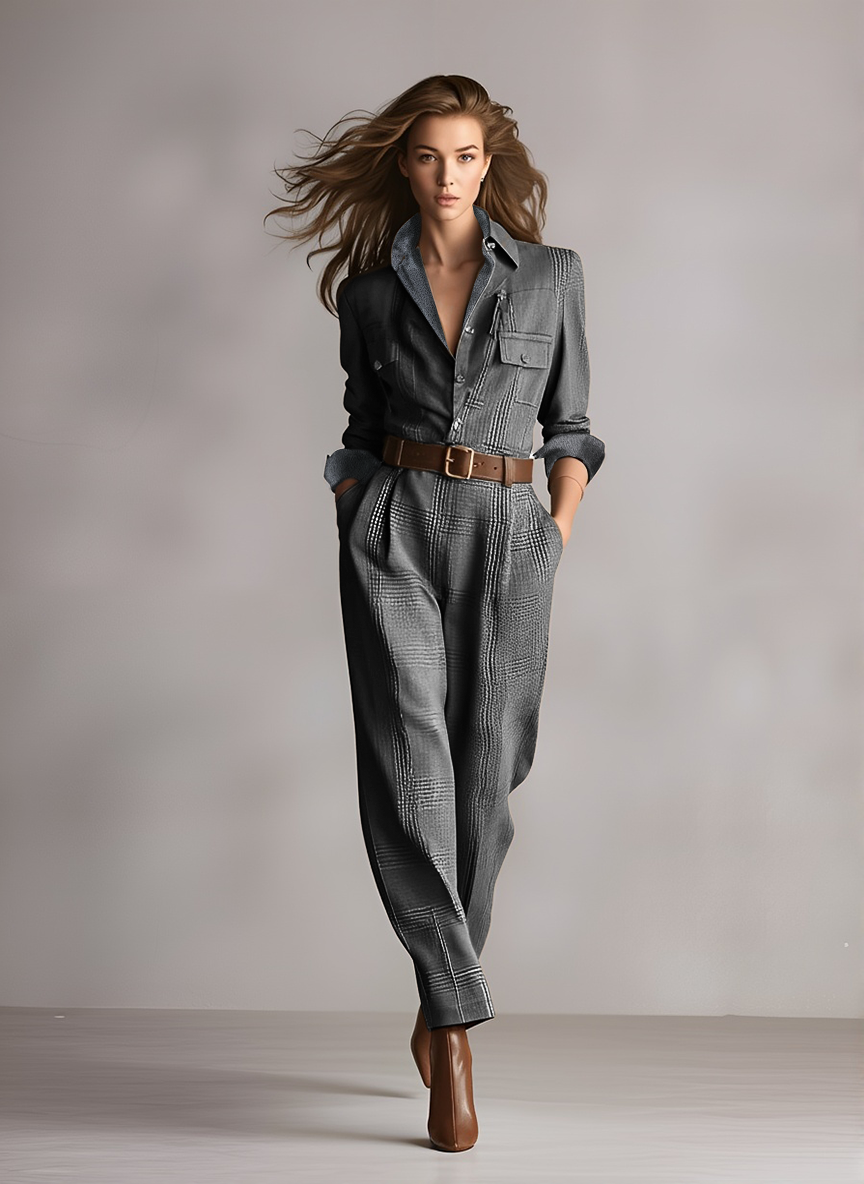 Mono Marrón Sofisticado Tweed Texturizado