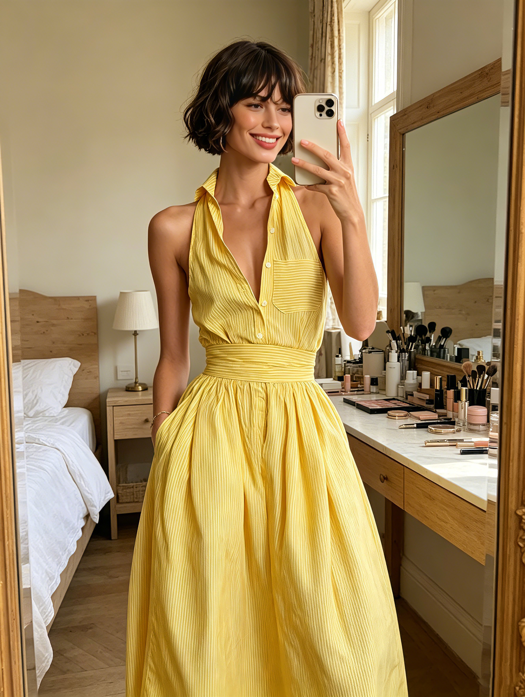 Vestido Maxi Minimalista Rayas Solapa