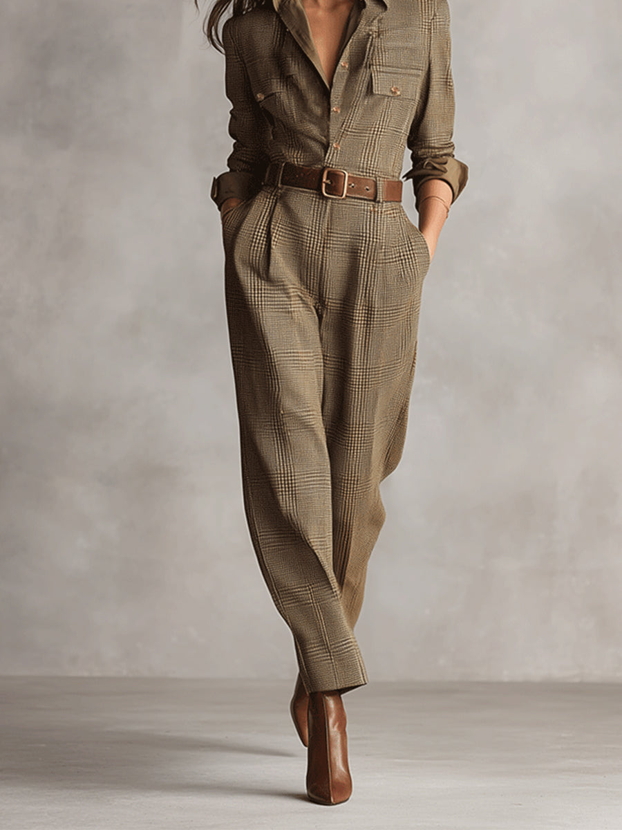 Mono Marrón Sofisticado Tweed Texturizado
