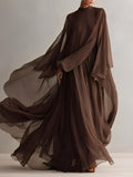 Vestido Rich Marrón Fluido Maxi