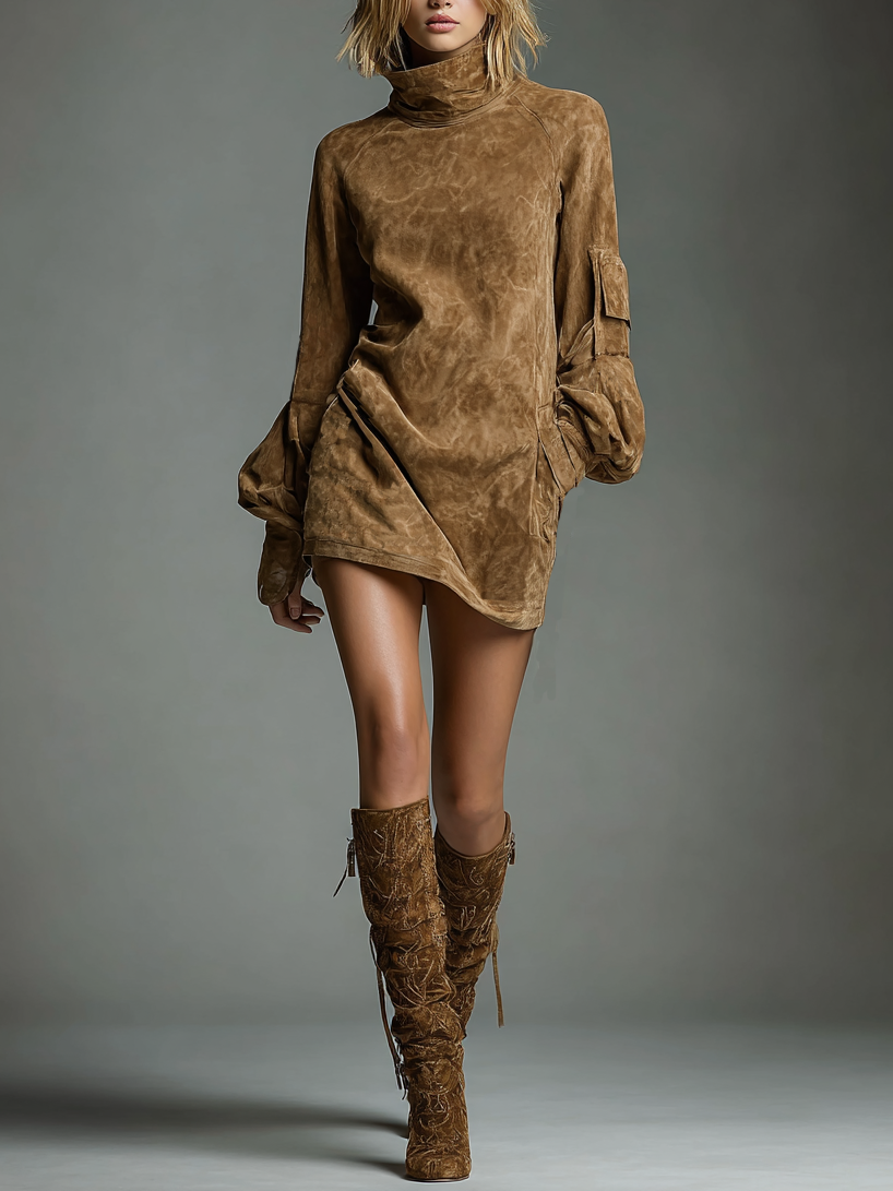 Vestido Mini Vintage Ante Alto