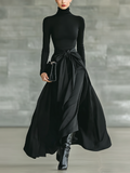 Vestido Maxi Negro Alto High-Elástico