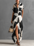 Vestido Camisero Maxi Algodón Lino