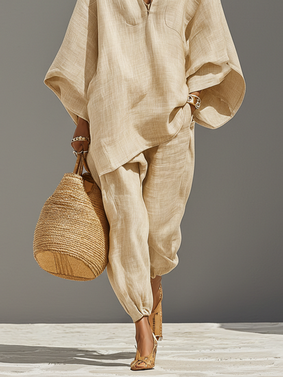 Conjunto Neutro Lino Asimétrico Hem