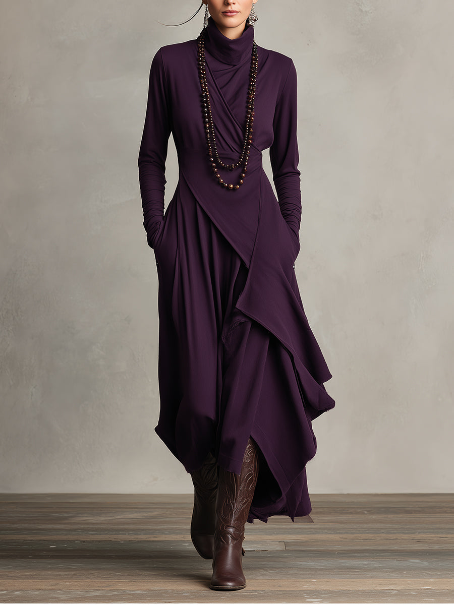 Vestido Maxi Morado Bohemio Algodón
