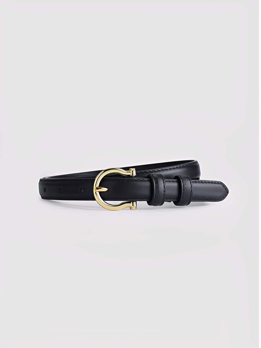 Cinturón Vintage Sofisticado Sintético - Cuero Horsebit