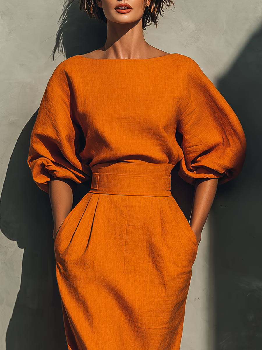 Conjunto Naranja Mid-Mangas Midi