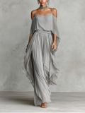 Conjunto Gris Detalles Silueta Contemporáneo