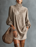 Vestido Mini Minimalista Holgado-fitting Sintético
