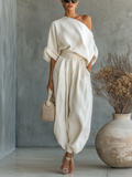Conjunto Blanco Roto Lino Casual