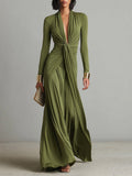 Vestido Maxi Oliva Silky Stretchy