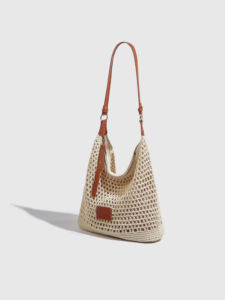 Bolso Tejido Calado Bolso de Playa Bolso de Hombro