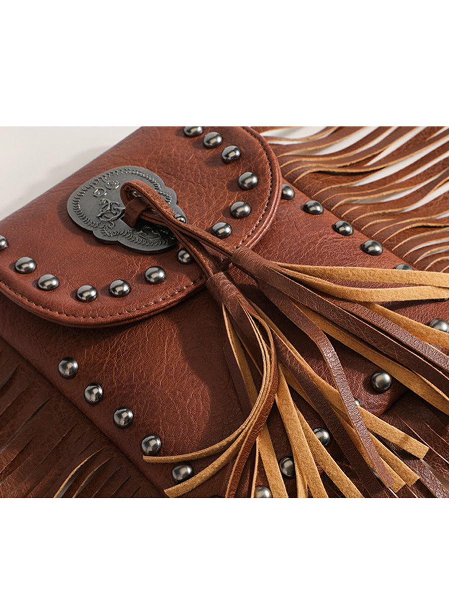 Bolso Vaquero Vaquero Estilo Borlas