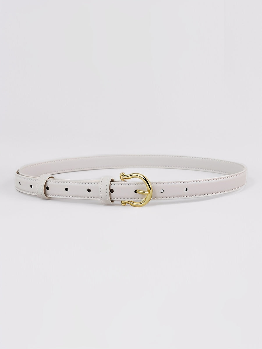 Cinturón Vintage Sofisticado Sintético - Cuero Horsebit