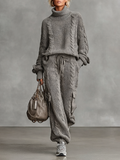 Conjunto Casual Punto Trenzado Alto