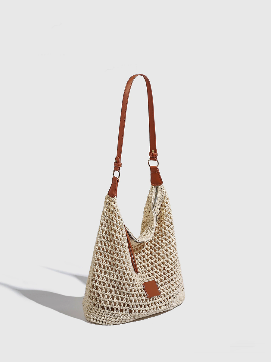 Bolso Tejido Calado Bolso de Playa Bolso de Hombro