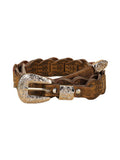 Cinturón Elegante Vaquero - Estilo Sintético Cuero Floral - Grabado en Relieve Cintura