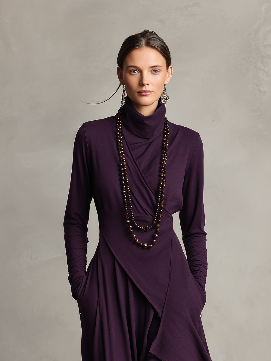 Vestido Maxi Morado Bohemio Algodón