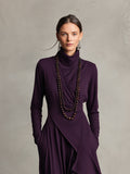 Vestido Maxi Morado Bohemio Algodón