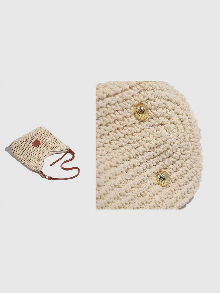 Bolso Tejido Calado Bolso de Playa Bolso de Hombro