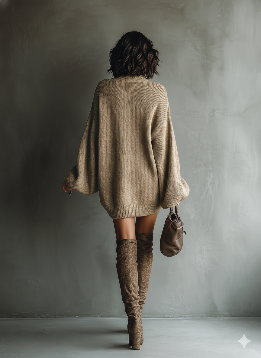 Vestido Mini Caramelo Marrón Estilo