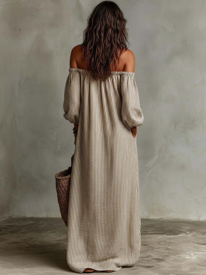 Vestido Maxi Vacaciones Algodón-Lino