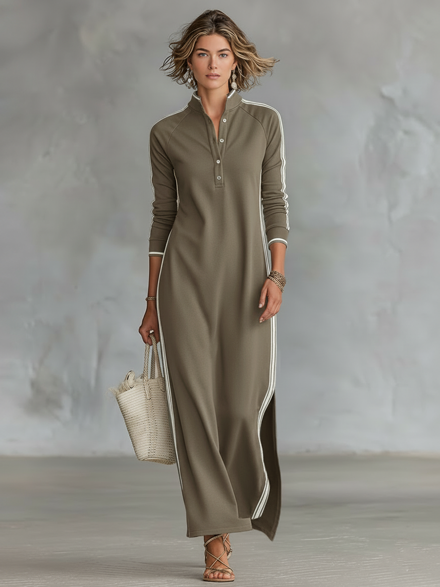Vestido Maxi Minimalista Blanco-Con Sudadera