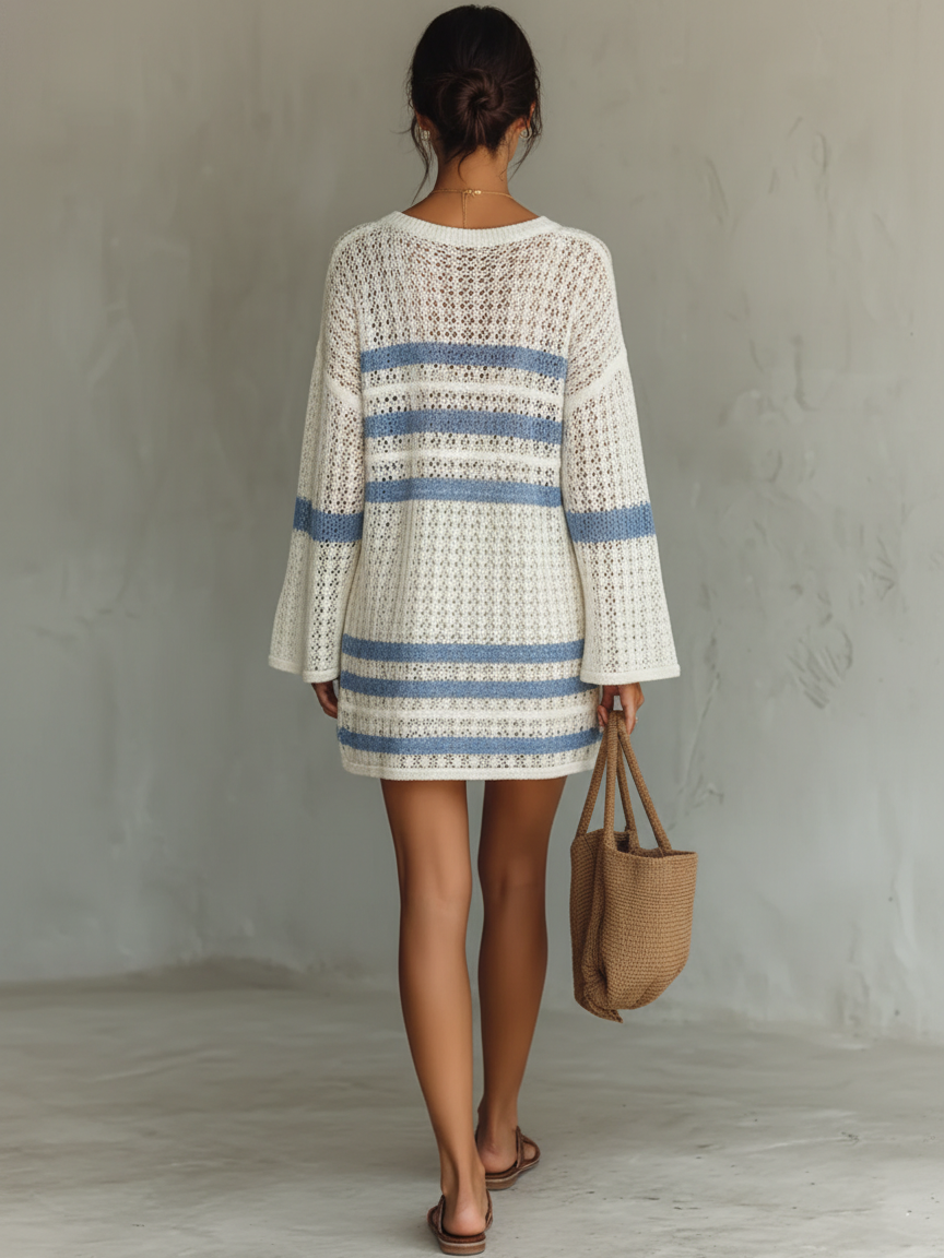 Vestido Mini Vacaciones Estilo Calado