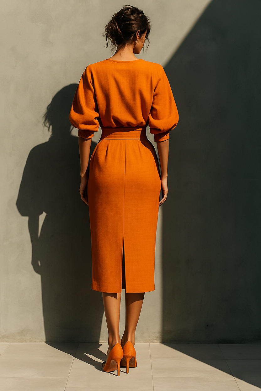 Conjunto Naranja Mid-Mangas Midi