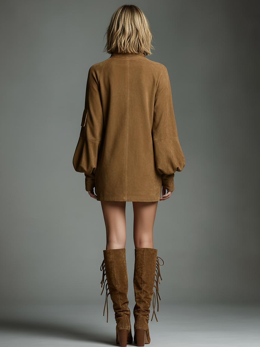Vestido Mini Vintage Ante Alto