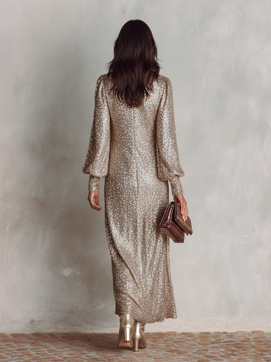 Vestido Minimalista Shimmering Maxi Fiesta