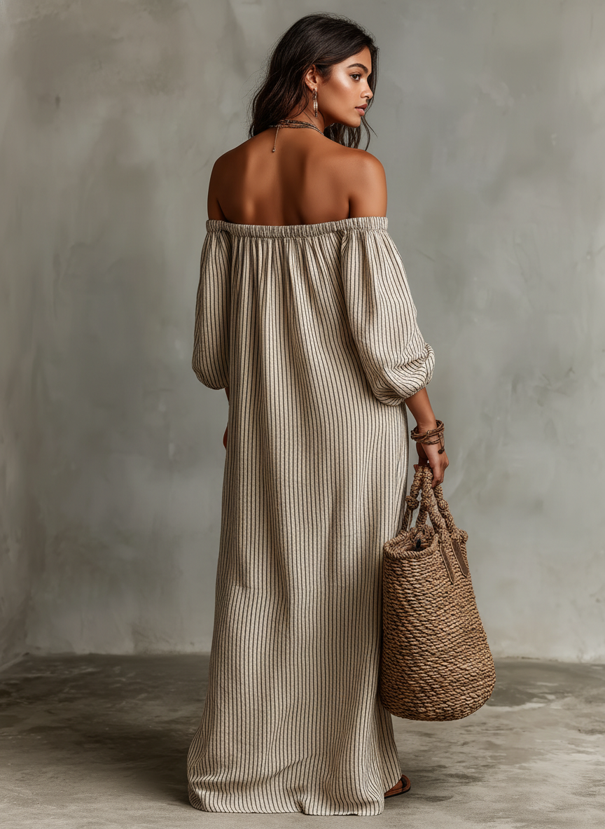 Vestido Maxi Vacaciones Algodón-Lino