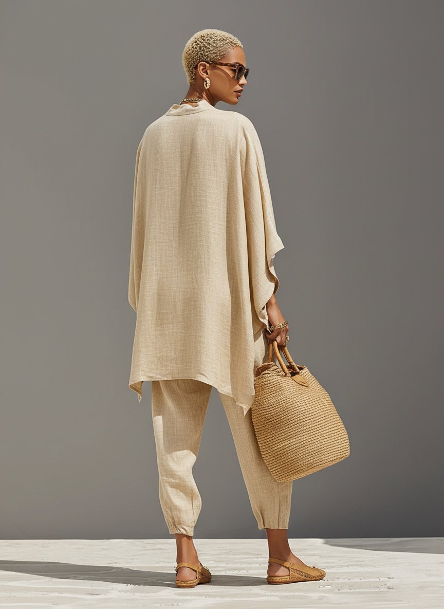 Conjunto Neutro Lino Asimétrico Hem