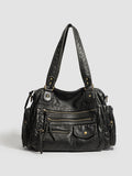 Bolso de Mano Distressed Multi-Bolsillos Cuero
