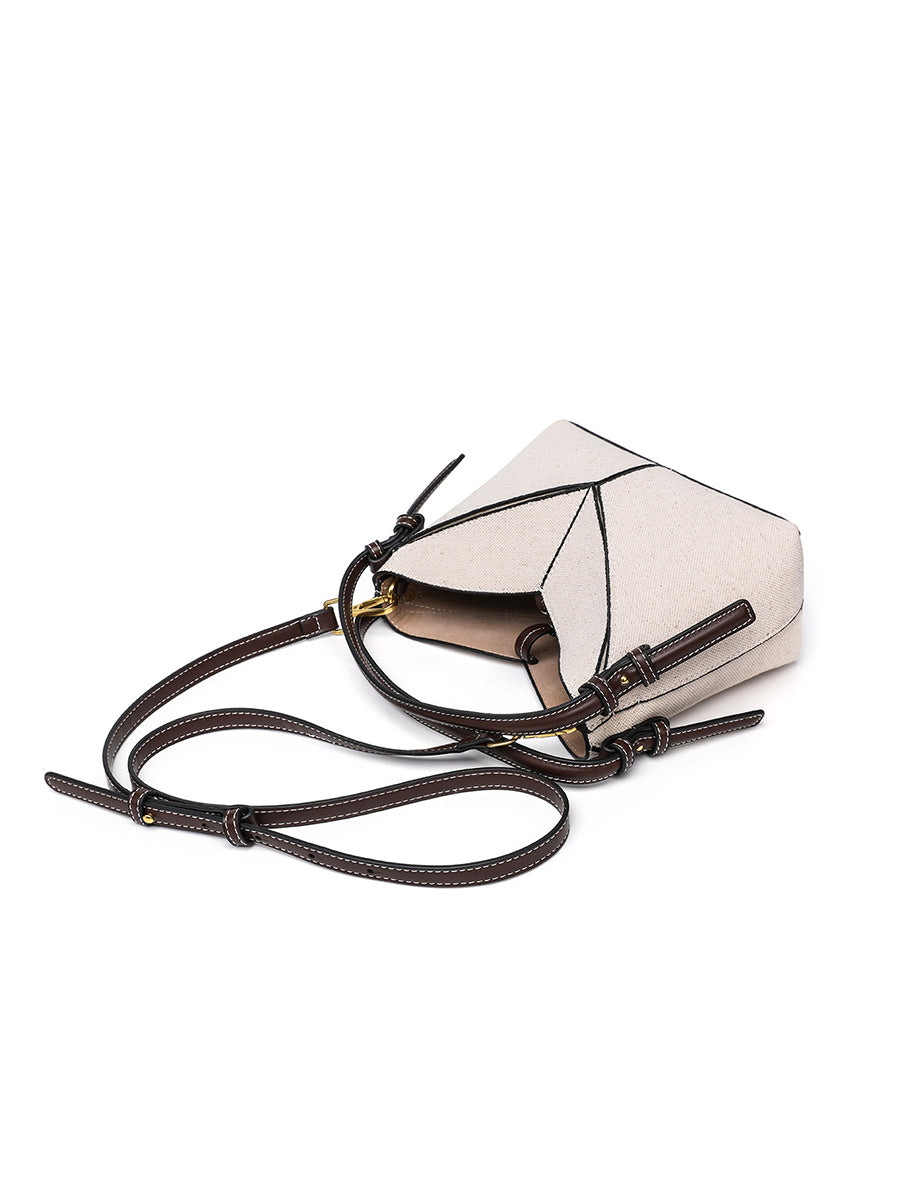Cartera Bandolera Lona con Dorado Cremallera